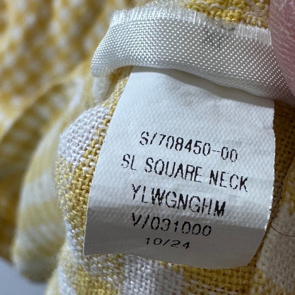 Old Navy Yellow Gingham Square Neck Mini Dress XL Sleeveless Smocked Back 708450 - Picture 9 of 9